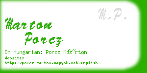 marton porcz business card